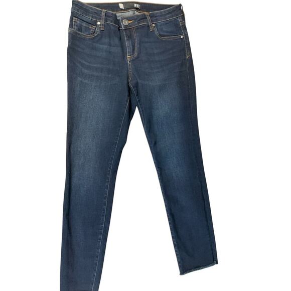 KUT FROM THE CLOTH Connie Ankle Skinny Size 6 Dark Blue Fringe Bottom Casual - Picture 7 of 12